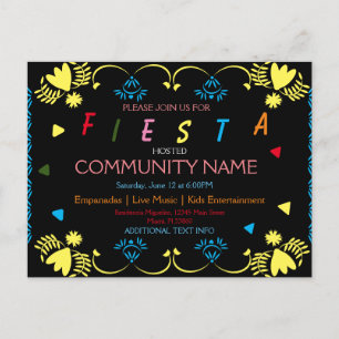 Hispanic Festival Heritage Colourful Flyer Postcar Postcard
