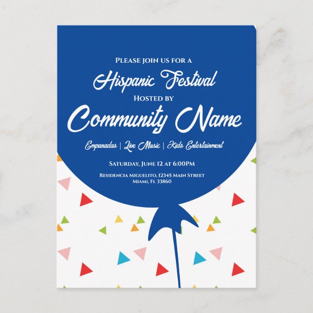 Hispanic Festival Heritage Month Flyer Postcard (Front)