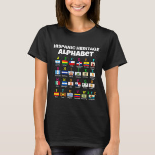 Hispanic Flag Alphabet For Teachers Educational La T-Shirt