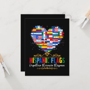 Hispanic Flags Heart Hispanic Heritage Month Invitation