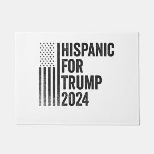 Hispanic For Trump 2024 American Patriotic Flag   Doormat