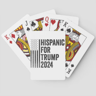 Hispanic For Trump 2024 American Patriotic Flag   Playing Cards