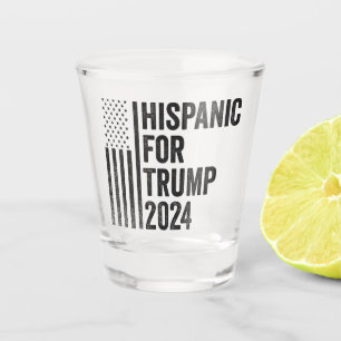 Hispanic For Trump 2024 American Patriotic Flag   Shot Glass
