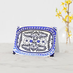 Hispanic Heritage Blue Talavera Greeting Card