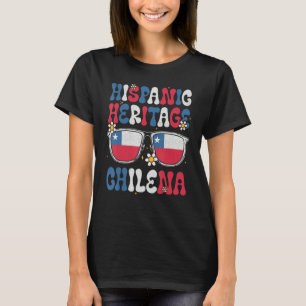 Hispanic Heritage Groovy Chilean Chile Flag Pride T-Shirt