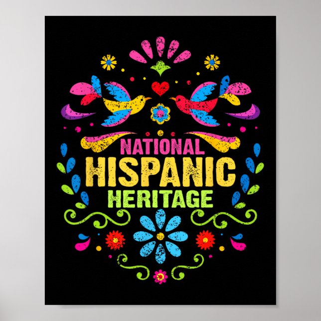 Hispanic Heritage Month All Countries Heart Hands  Poster (Front)