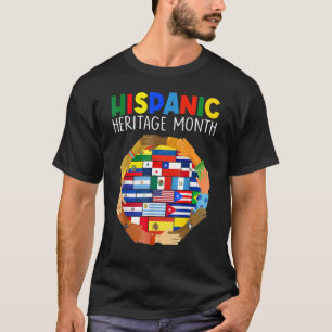 Hispanic Heritage Month All Countries Heart Hands T-Shirt