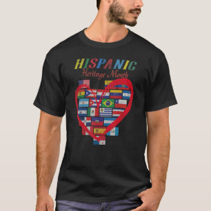 Hispanic Heritage Month   All Countries Heart Love T-Shirt