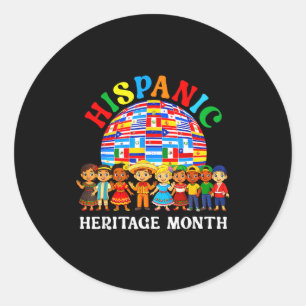 Hispanic Heritage Month All Latin Countries Boys G Classic Round Sticker