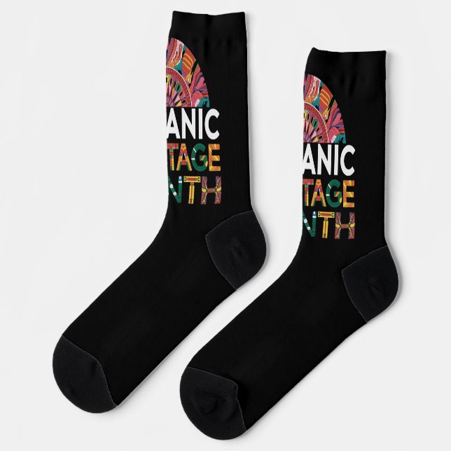 Hispanic Heritage Month Black Socks  (Left)