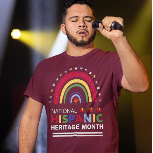 Hispanic Heritage Month Boho Rainbow and Flags T-Shirt