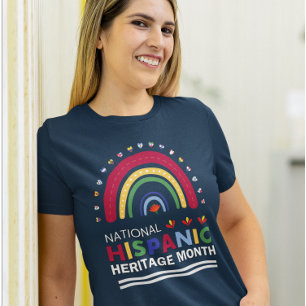  Hispanic Heritage Month Boho Rainbow and Flags   Tri-Blend Shirt