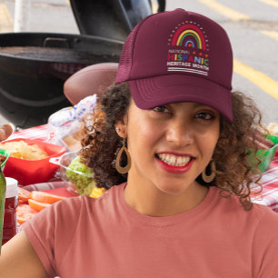 Hispanic Heritage Month Boho Rainbow and Flags Trucker Hat