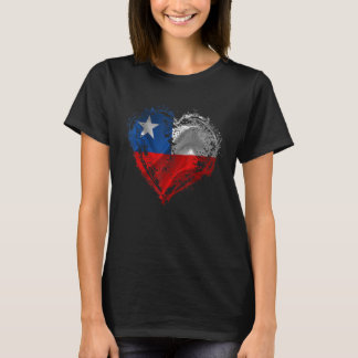 Hispanic Heritage Month Chile Flag Heartbeat Chile T-Shirt