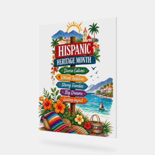Hispanic Heritage Month Coastal Celebration Acrylic Sign