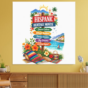Hispanic Heritage Month Coastal Celebration Canvas Print