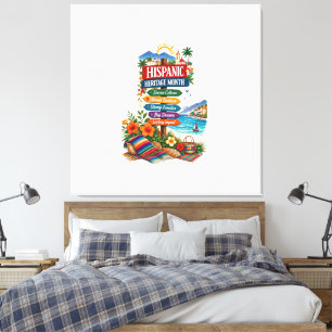 Hispanic Heritage Month Coastal Celebration Canvas Print