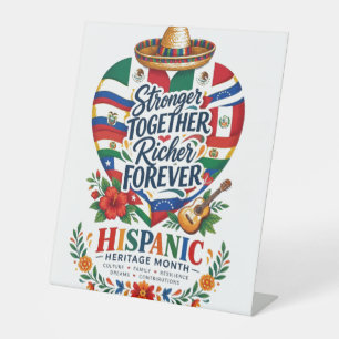 Hispanic Heritage Month Coastal Celebration Pedestal Sign
