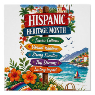 Hispanic Heritage Month Coastal Celebration Poster
