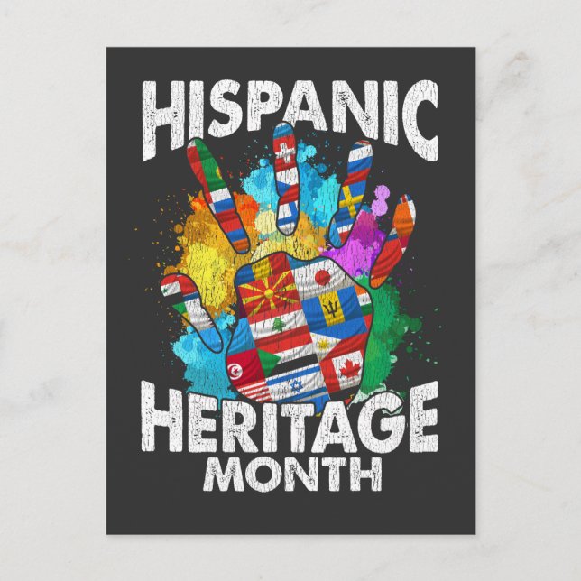 Hispanic Heritage Month Country Flags Postcard (Front)