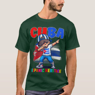 Hispanic Heritage Month Cuban Flag Cuba Dabbing Bo T-Shirt