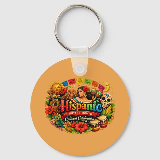 Hispanic Heritage Month Cultural Celebration Key Ring (Front)