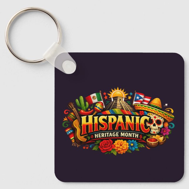 Hispanic Heritage Month Cultural Celebration Key Ring (Front)