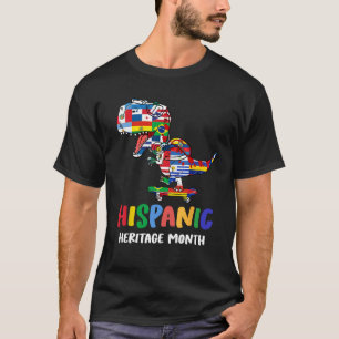 Hispanic Heritage Month Dinosaur Kids Boys Girl L T-Shirt
