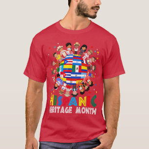 Hispanic Heritage Month Earth Childs Latin Flag Bo T-Shirt