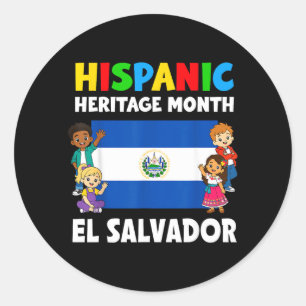 Hispanic Heritage Month El Salvador Flag Boys Classic Round Sticker