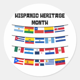 Hispanic Heritage Month Flags Classic Round Sticker