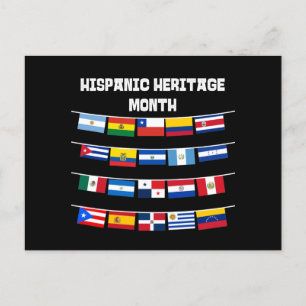 Hispanic Heritage Month Flags Postcard