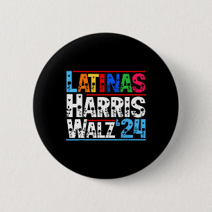 Hispanic Heritage Month Floral Latinas For Harris  6 Cm Round Badge