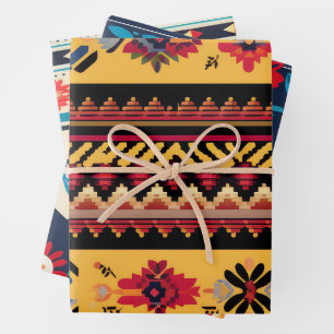 Hispanic Heritage Month Folk Art Patterned Wrapping Paper Sheet