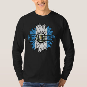 Hispanic Heritage Month Guatemala Flag Sunflower P T-Shirt