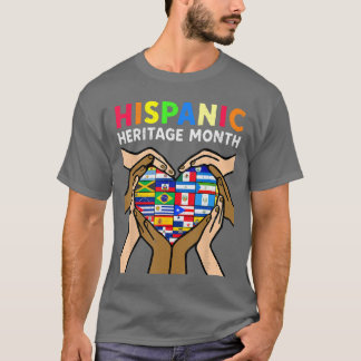 Hispanic Heritage Month Hands Heart Latino Countri T-Shirt