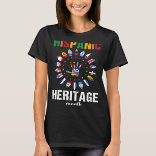 Hispanic Heritage Month Hands Latino Country Flags T-Shirt