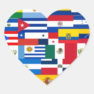 Hispanic Heritage Month Heart Flags Heart Sticker