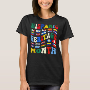 Hispanic Heritage Month Latino Countries Flag Gro T-Shirt