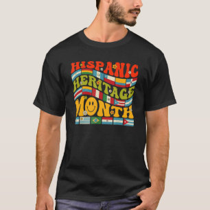 Hispanic Heritage Month Latino Countries Flag Retr T-Shirt