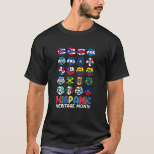 Hispanic Heritage Month Latino Countries Flags 202 T-Shirt