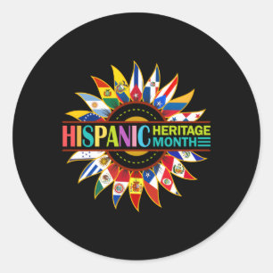 Hispanic Heritage Month Latino Countries Flags Classic Round Sticker