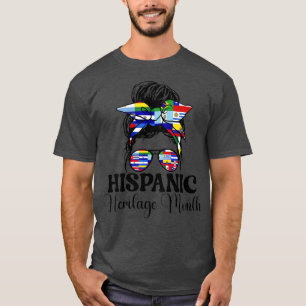 Hispanic Heritage Month Latino Countries Flags Ret T-Shirt