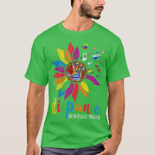 Hispanic Heritage Month Latino Countries Flags Sun T-Shirt