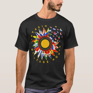 Hispanic Heritage Month Latino Countries Flags Sun T-Shirt