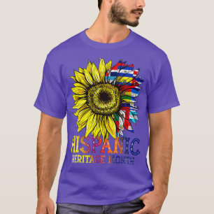 Hispanic Heritage Month Latino Countries Flags Sun T-Shirt