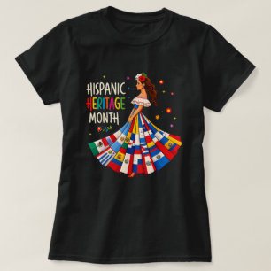 Hispanic Heritage Month Latino Countries Flags T-Shirt