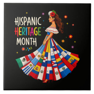 Hispanic Heritage Month Latino Countries Flags Tile