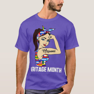 Hispanic Heritage Month Latino Countries Flags Wom T-Shirt
