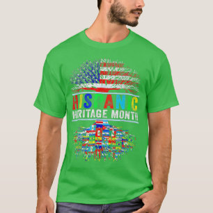 Hispanic Heritage Month Latino Countries Tree Root T-Shirt